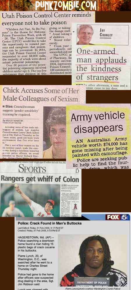 Some clippings of stupid headlines in newspapers… Some other funny headlines 