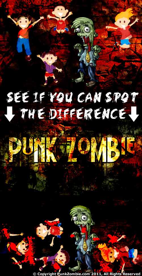 punk zombie comic: spot the difference